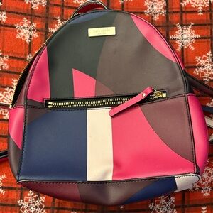 Kate Spade Pink and Blue Geometric Backpack
